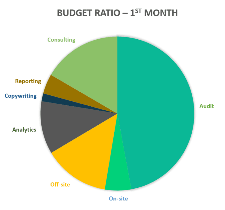 SEO budget ratio - first month