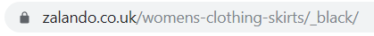Zalando URL adress categories