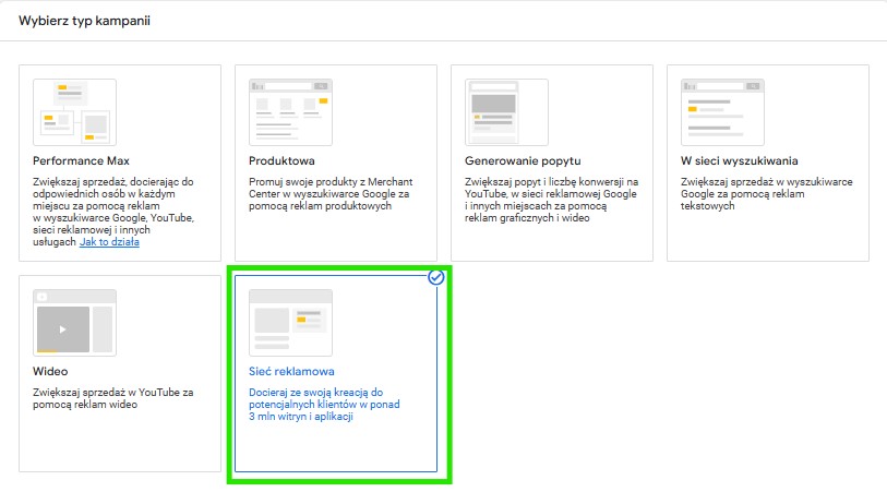 Typ Kampanii Google Ads