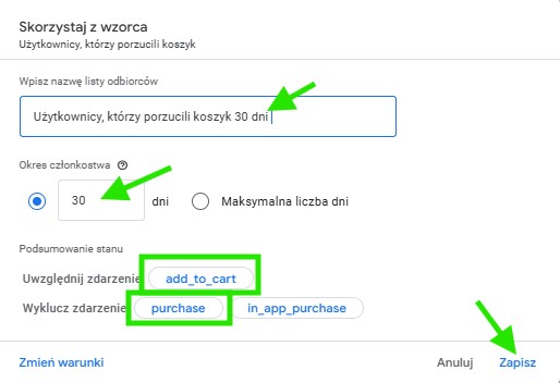 Ustawienia Google Analytics 4 - Tworzenie Nowej Grupy Odbiorców 
