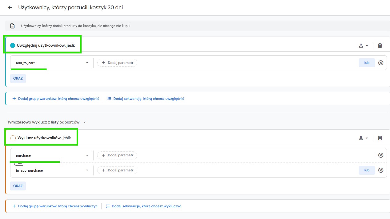 Ustawienia Google Analytics 4 - Tworzenie Nowej Grupy Odbiorców