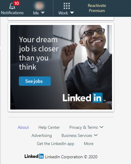 linkedin ads job example