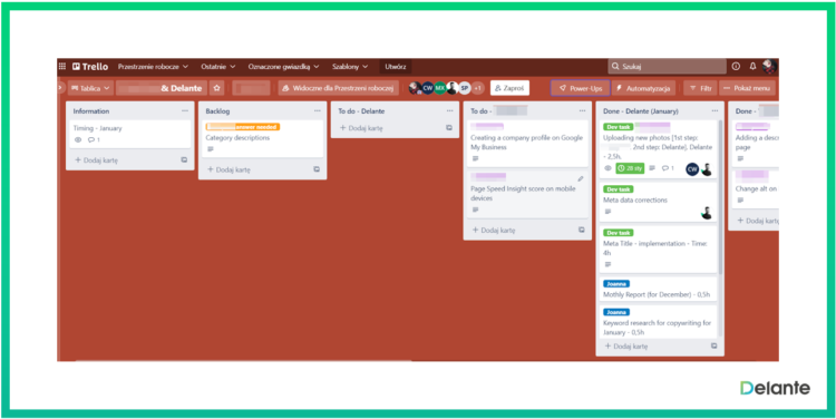 seo project management tools trello board