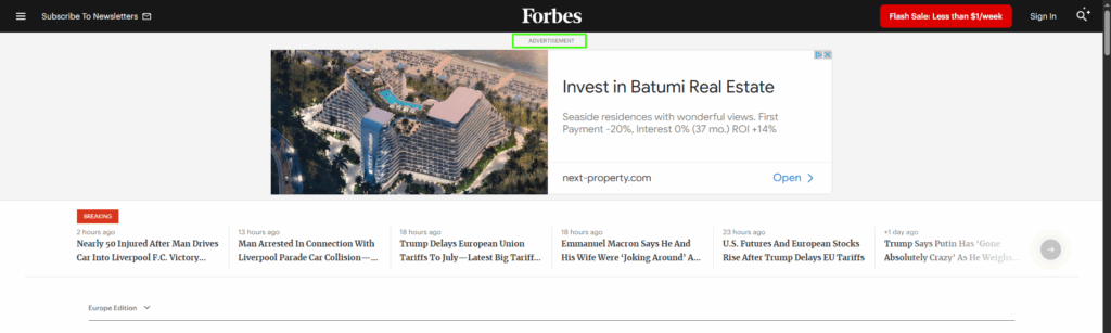 advertising in the advertising network
