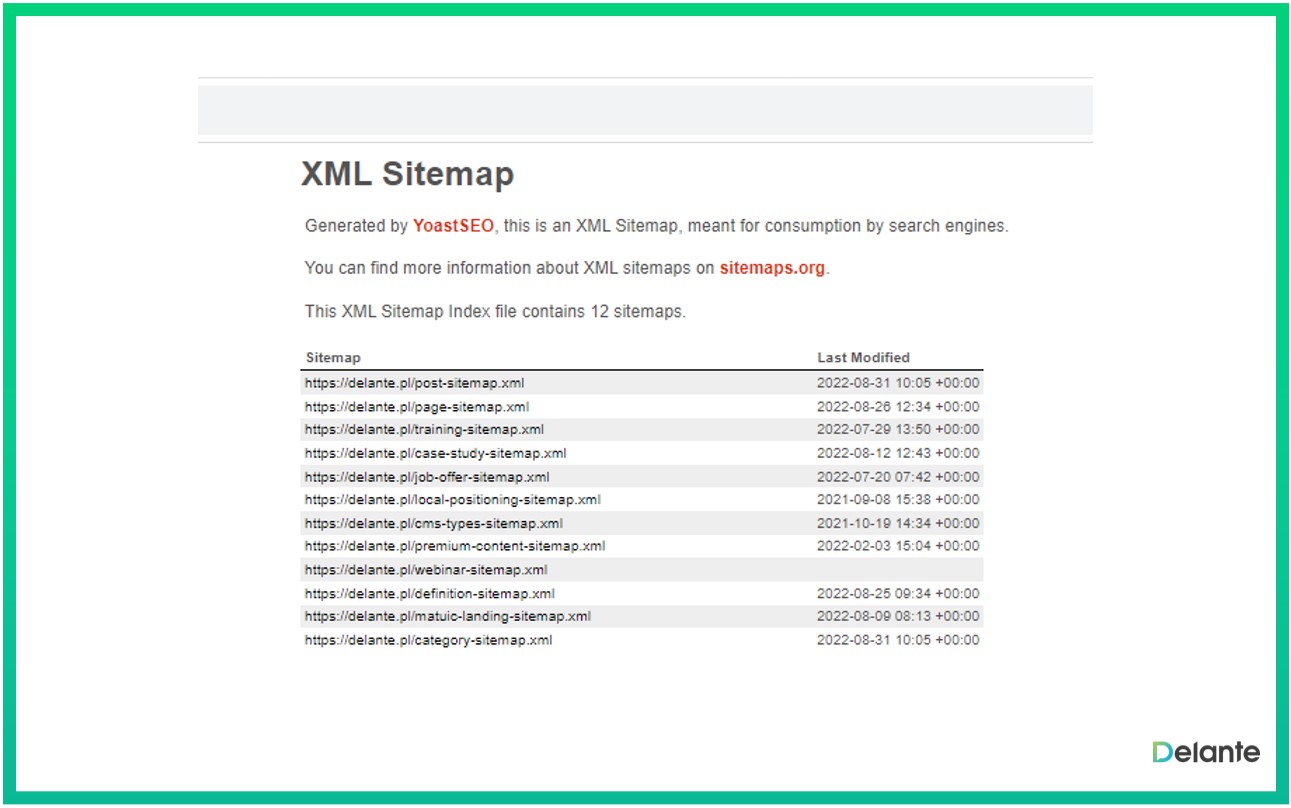 update sitemap index