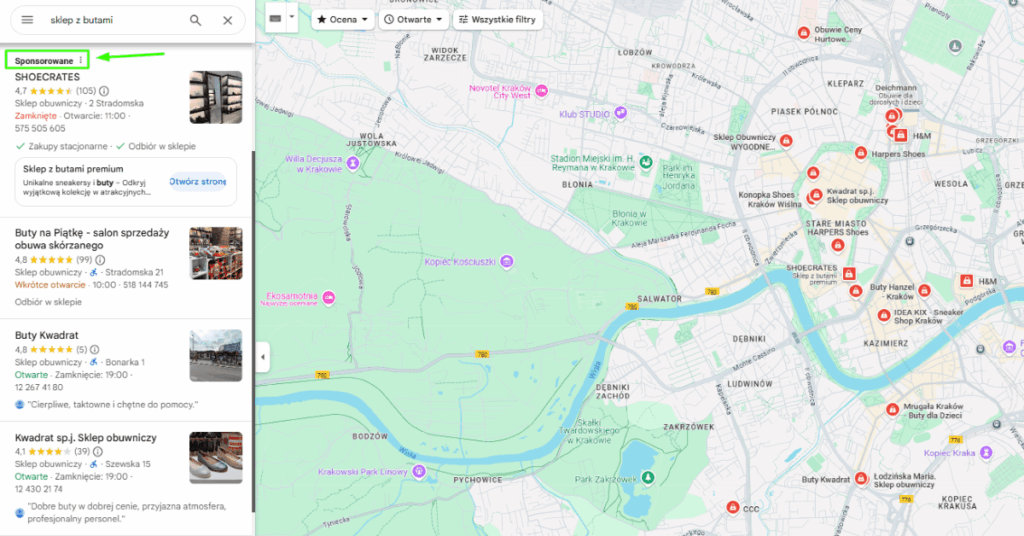 reklamy w mapach Google