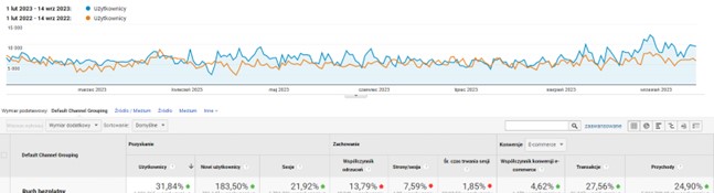 wzrost wyników organicznych Martes Sport