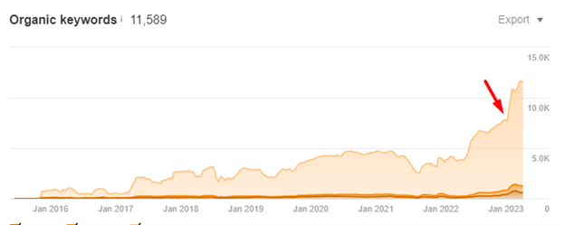 results of changing url structure - organic traffic growth 