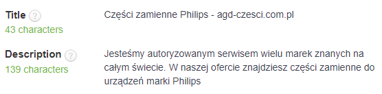 Meta Dane dla kategorii PHILIPS