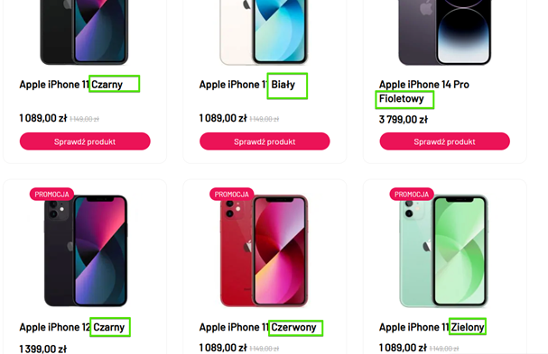 colour categories added to luxtrade products