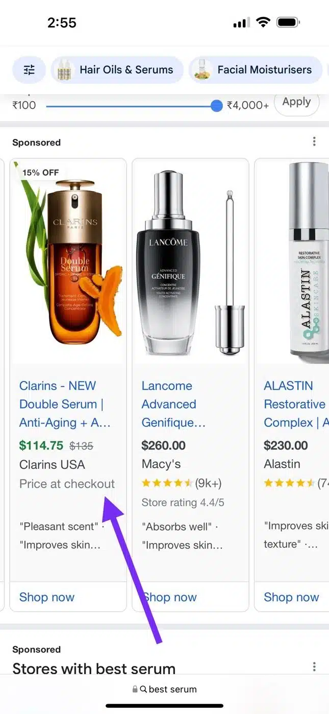 Google Shopping Price at Checkout