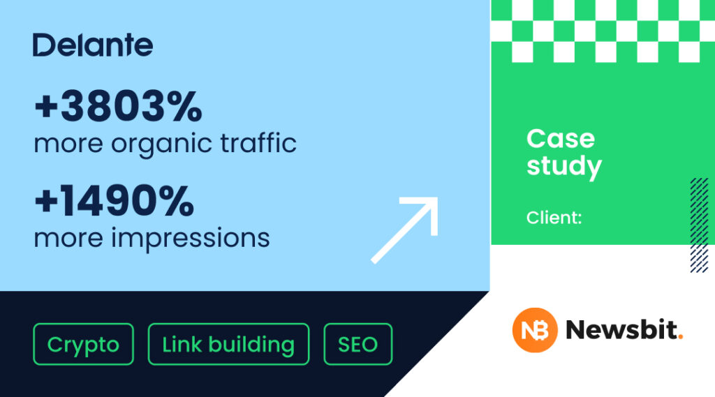 Increased visibility and page views in the cryptocurrency industry after the SEO process with Delante