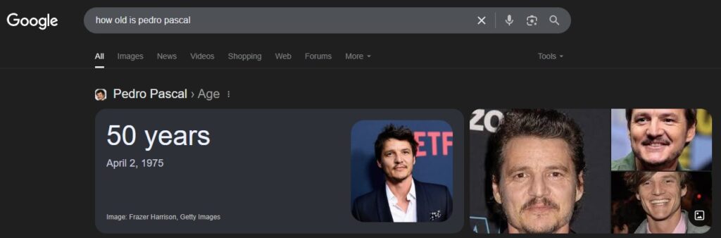 Direct Answer - Zero Click Searches Example