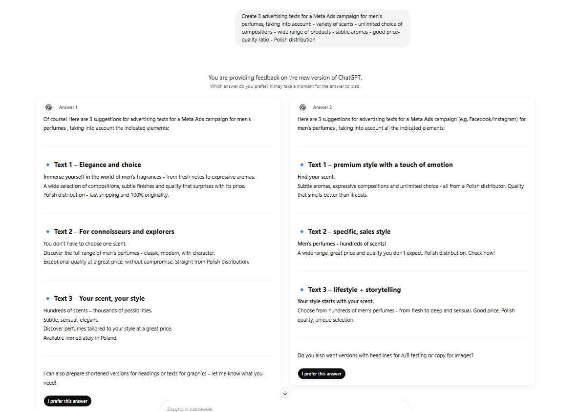 Generating ad content suggestions with AI tools like ChatGPT