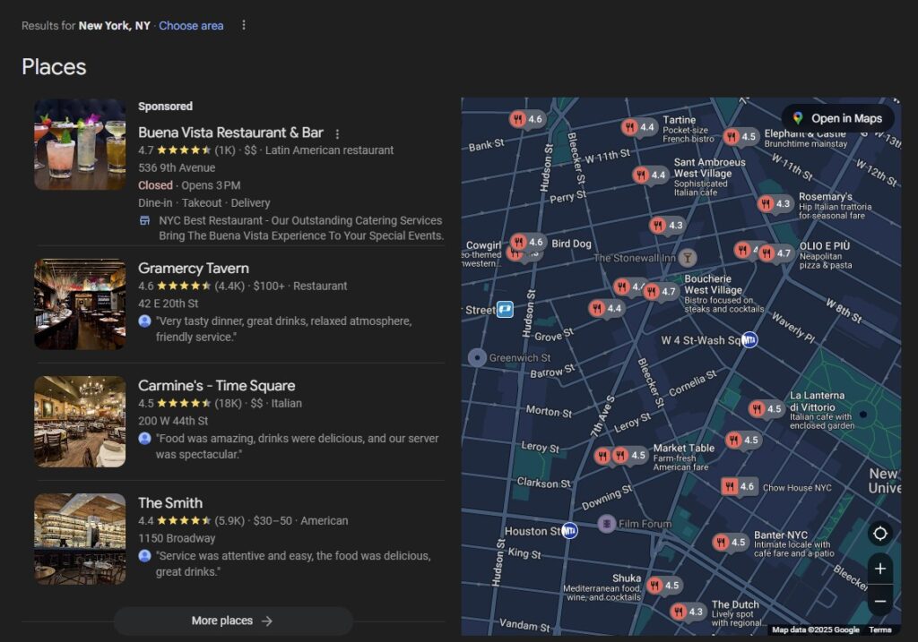 Local Packs - Zero Clicks Searches Example
