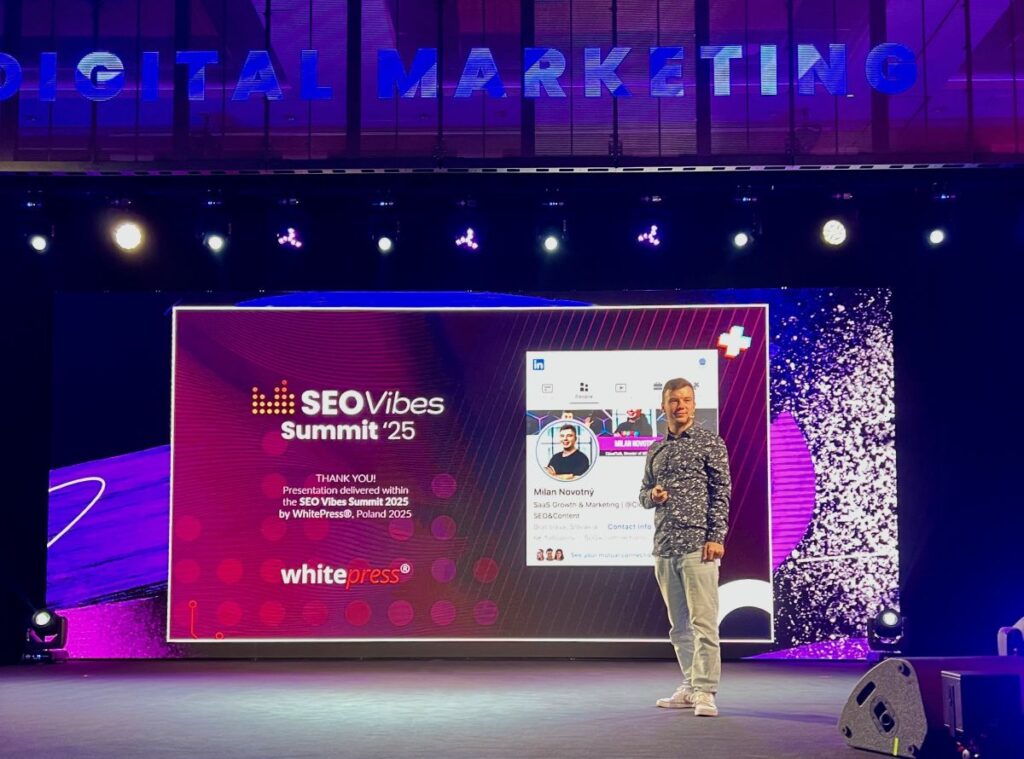 Milan Navotny na konferencji SEO Vibes Summit'25