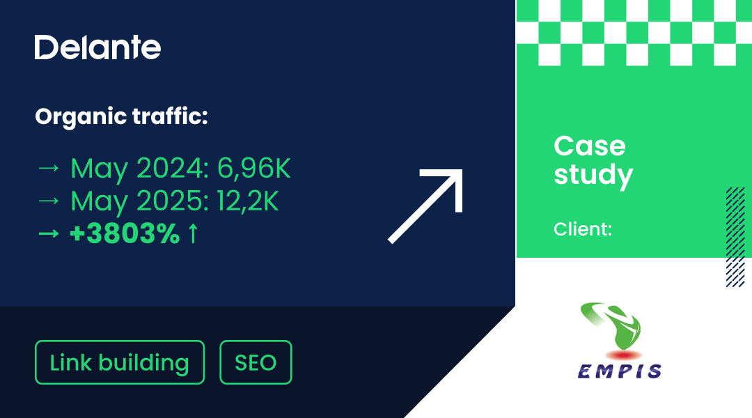 Chart showing +75% Increase in organic traffic because of good link building process.