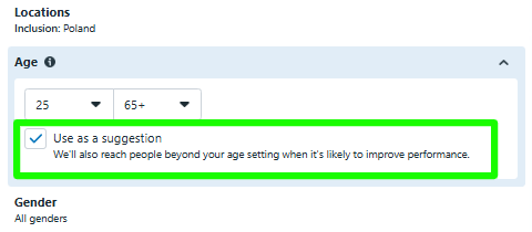 "Use as a suggestion" checkbox in Advantage