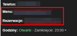 bezpośrednie linki do ukończenia akcji w GMB