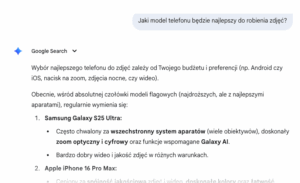odpowiedź modelu gemini