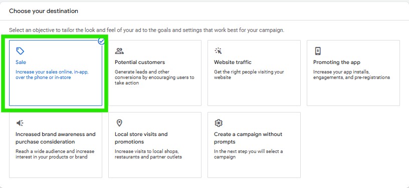 Google Ads Creating New Campaign 