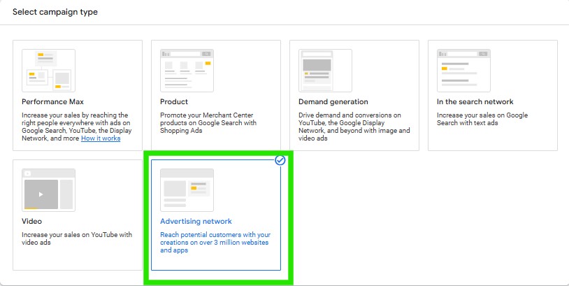 Google Ads Campaign Type
