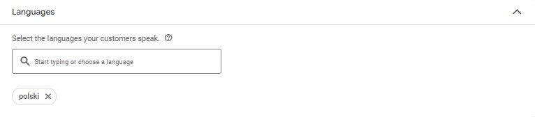 Google Ads Languages