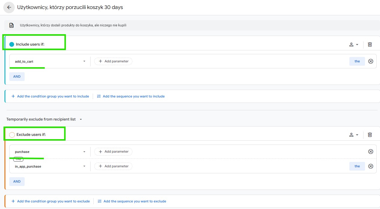 Google Analytics 4 Creating a New Audience 