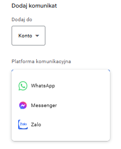 dodaj komunikat do kampanii google ads
