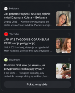 Blogi i poradniki dotyczące pielęgnacji i zdrowia skóry, źródła Google AI Overviews