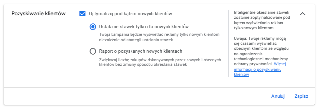 Nowa funkcja panelu Google Ads.